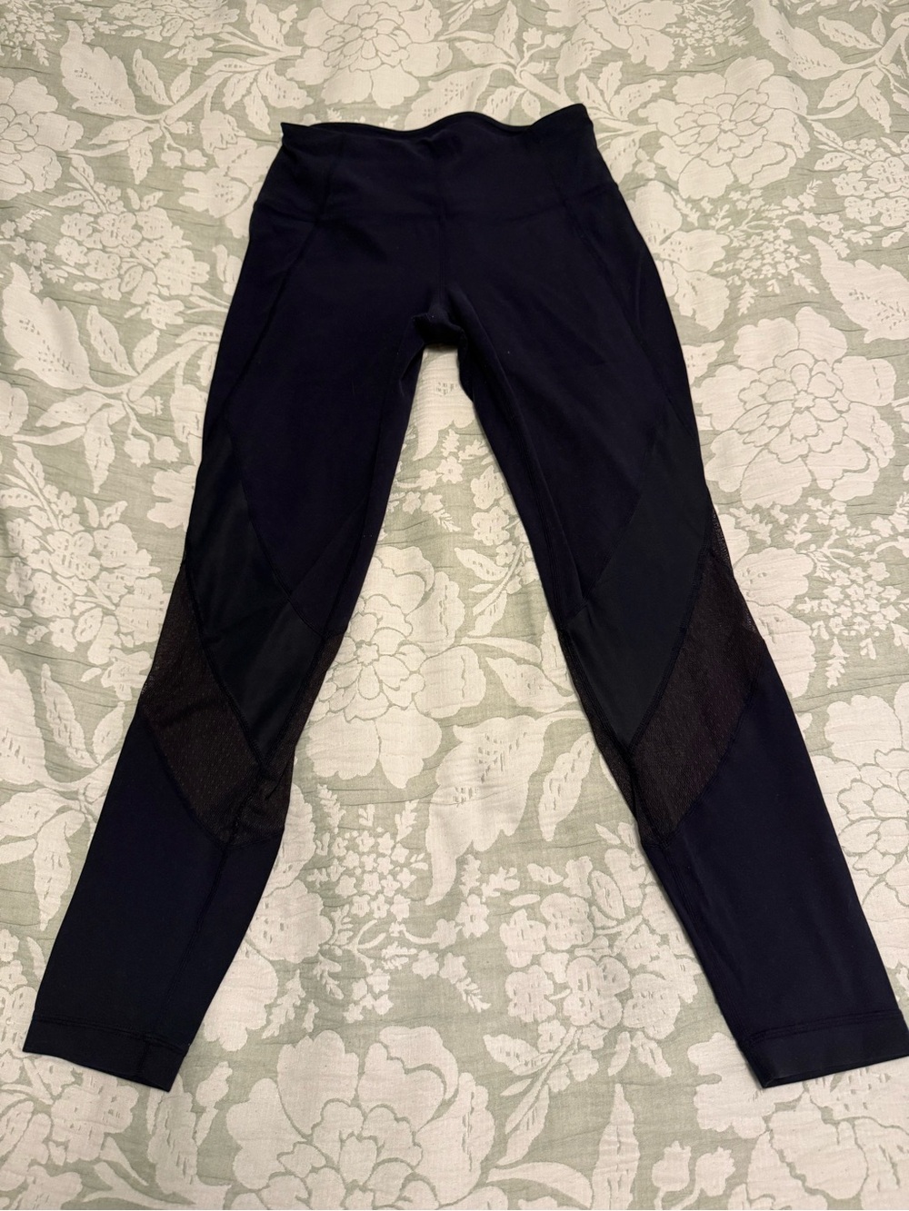 Athleta Navy Mesh-Panel Performance Leggings